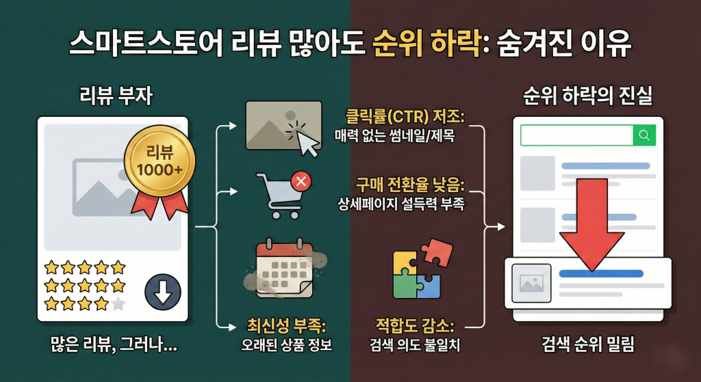 스마트스토어 상위노출 순위 하락 이유
