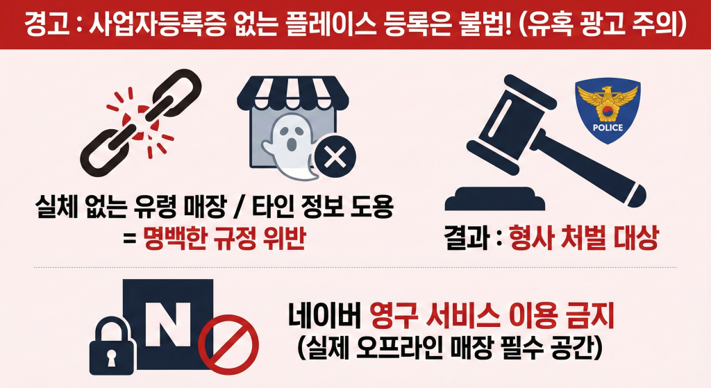 네이버 플레이스 상위노출 무사업자 규정 위반