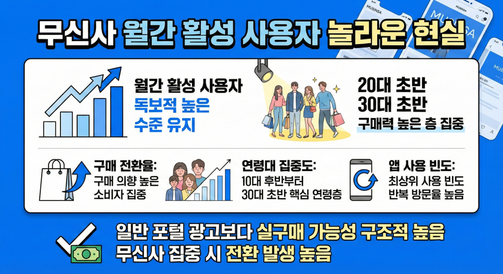 무신사 마케팅 월간 활성 사용자 수 현실