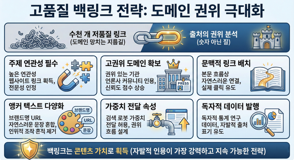 웹사이트 상위노출 고품질 백링크 전략