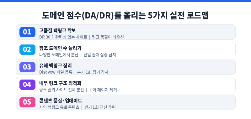 도메인 점수 올리는 방법 로드맵