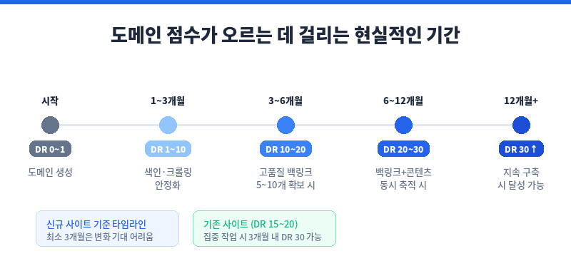 도메인 점수 상승 기간 타임라인