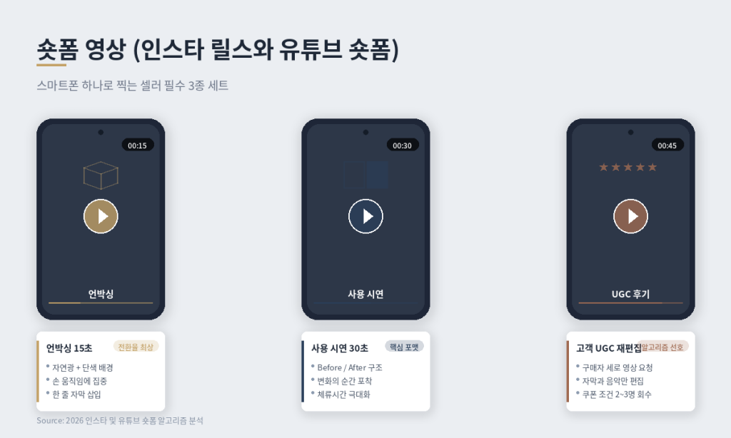 스마트스토어 숏폼 영상 3종 세트 언박싱 시연 UGC 후기