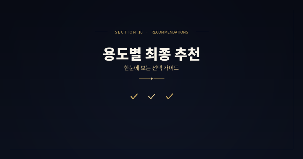 AI 용도별 최종 추천