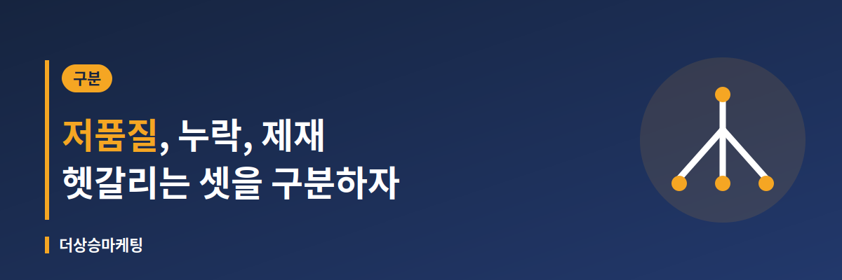 저품질과 단순 누락, 정식 제재의 차이를 구분해 설명하는 배너