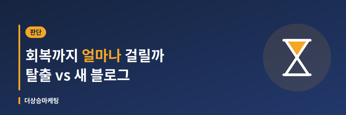 저품질 회복 기간과 블로그를 살릴지 새로 만들지 판단하는 기준 배너